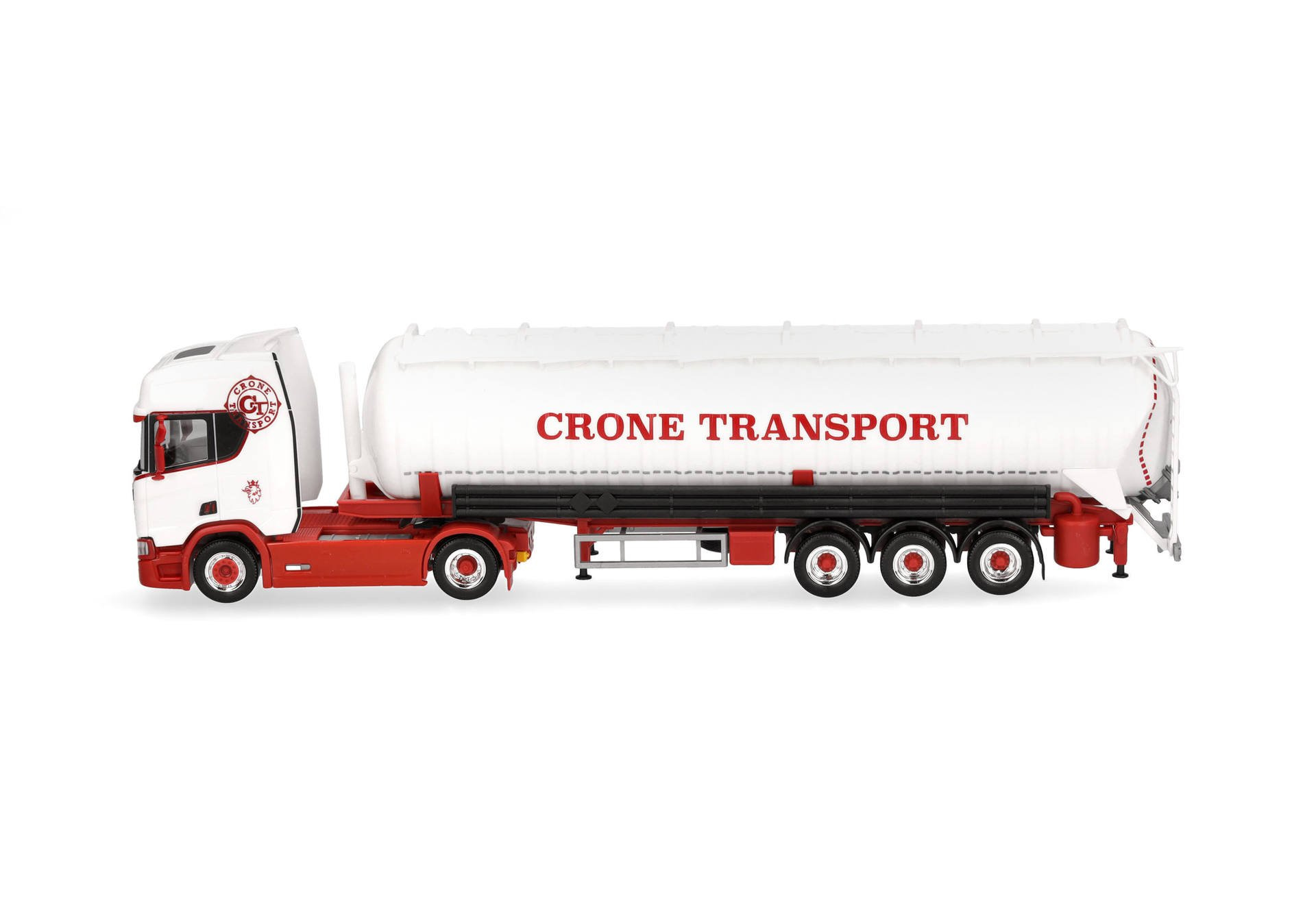 herpa Modèle de camion - Scania CS20 HD - Train de selle de rideau « Spedition Höhner/60 ans | Miniature à l'échelle 1:87 | Objet de collection | Plastique