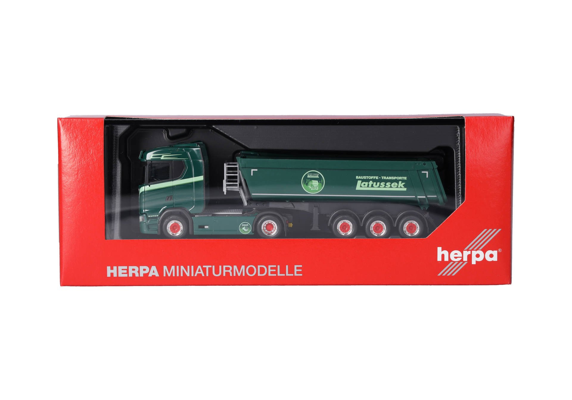 Herpa Scania CS 20 – Semi-remorque Benne Ronde ‘Latussek’ – Miniature 1:87 En Plastique, Made In Germany, Collection