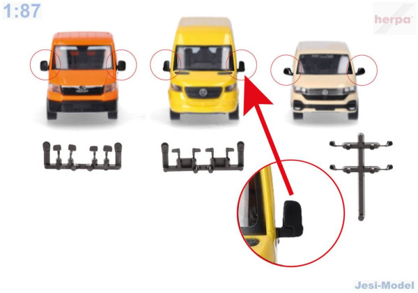Zpětná zrcátka pro dodávky "054508"  (1:87) (1)