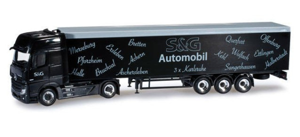 Mercedes Actros Giga 2011 s návěsem "S&G" "903929"  (1:87)