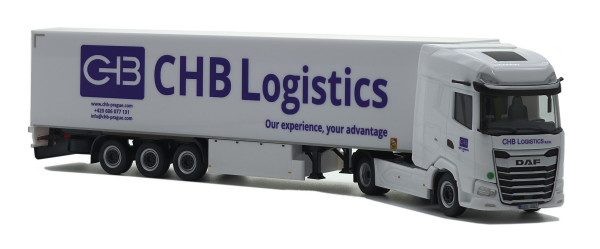 DAF s chlaďákem "CHB Logistic" "CZJ-502505" (1:87) pohled šikmo zepředu zprava
