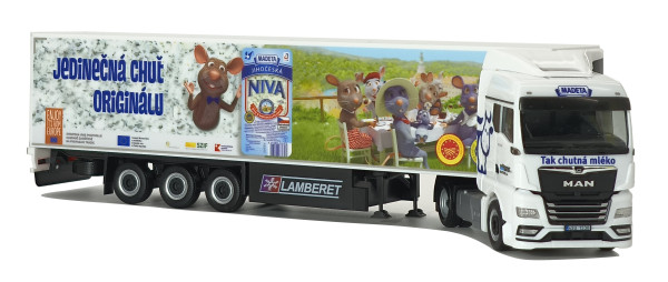 MAN s chlaďákem "Milktrans/MADETA III" "CZJ-502504" (1:87) pohled šikmo zepředu zprava