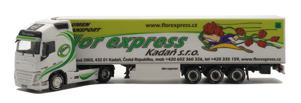 Volvo FH GL XL s chlaďákem "Florexpress" "CZJ-502503"  (1:87) pohled sikmo zepredu zleva