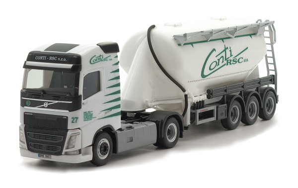 Volvo FH GL se silocisternou "CONTI-RSC" "502507" (1:87) pohled sikmo zepredu zleva
