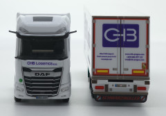 DAF s chlaďákem "CHB Logistic" "CZJ-502505" (1:87) pohled tahač zepředu návěs zezadu