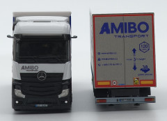 MB Actros Bigspace s vlekem "AMIBO" "Tandem"  "CZJ-502506"  (1:87) pohled auto zepredu vlek zezadu