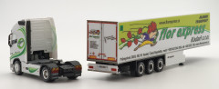 Volvo FH GL XL s chlaďákem "Florexpress" "CZJ-502503"  (1:87) pohled  tahač zezadu, návěs zezadu
